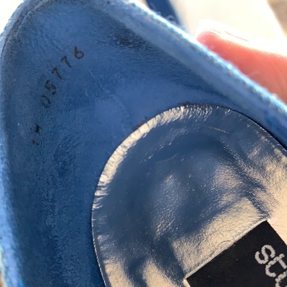 Denim Stuart Weitzman Rhinestone Pumps 8 Narrow - Picture 8 of 10